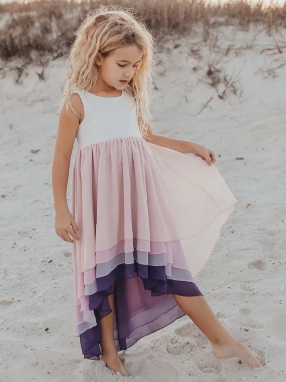 OOPSIE DAISY Hi-Lo Lavender
Sleeveless Tiered Dress Girls size 10